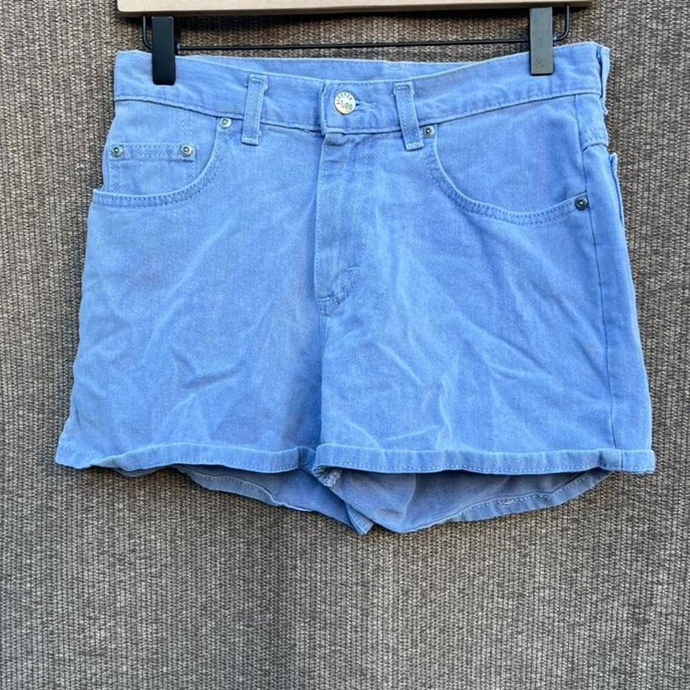 vintage Lee mom-style high-waisted denim Light Purple Zip Shorts Sz 16